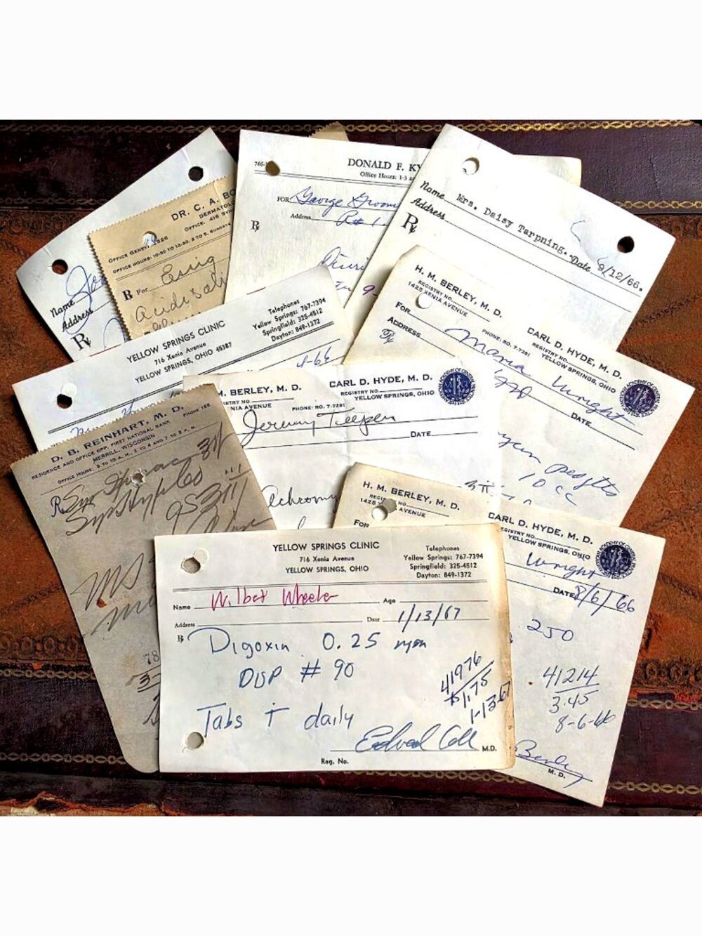 10 Vintage Medical Receipts Prescription Slips Ephemera Drug Rx Pharmacy Scripts